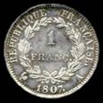 1 franc Napoléon Empereur tête de nègre revers